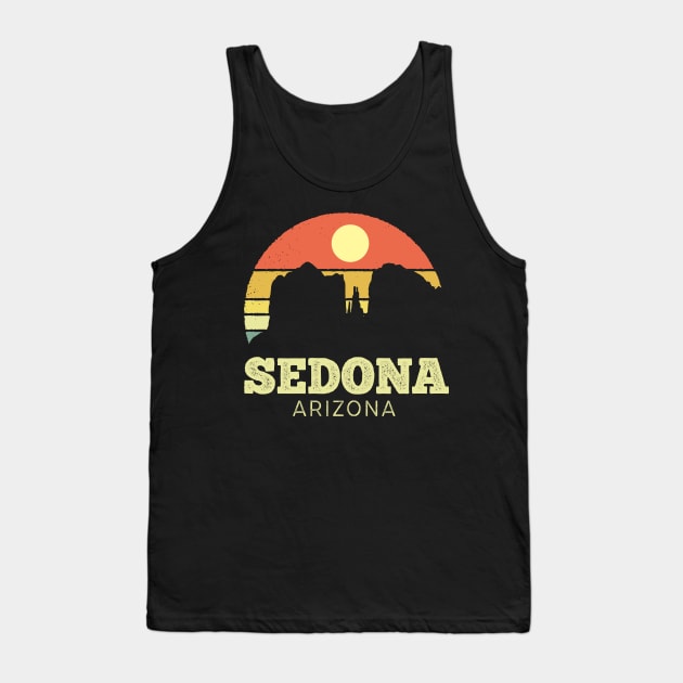 Sedona Arizon Vintage Sunset Tank Top by DetourShirts